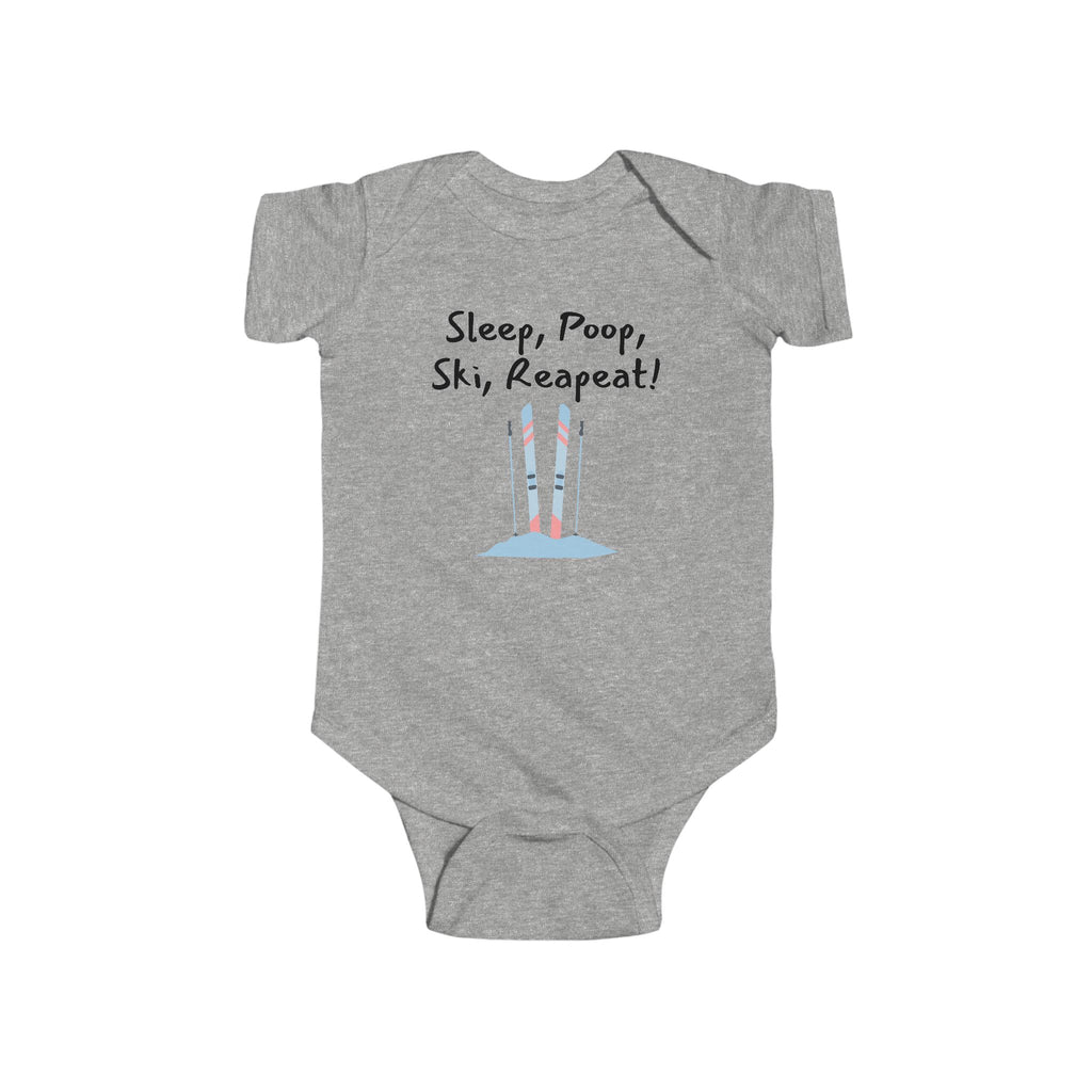 Sleep, Poop, Ski, Repeat - Ski baby bodysuit