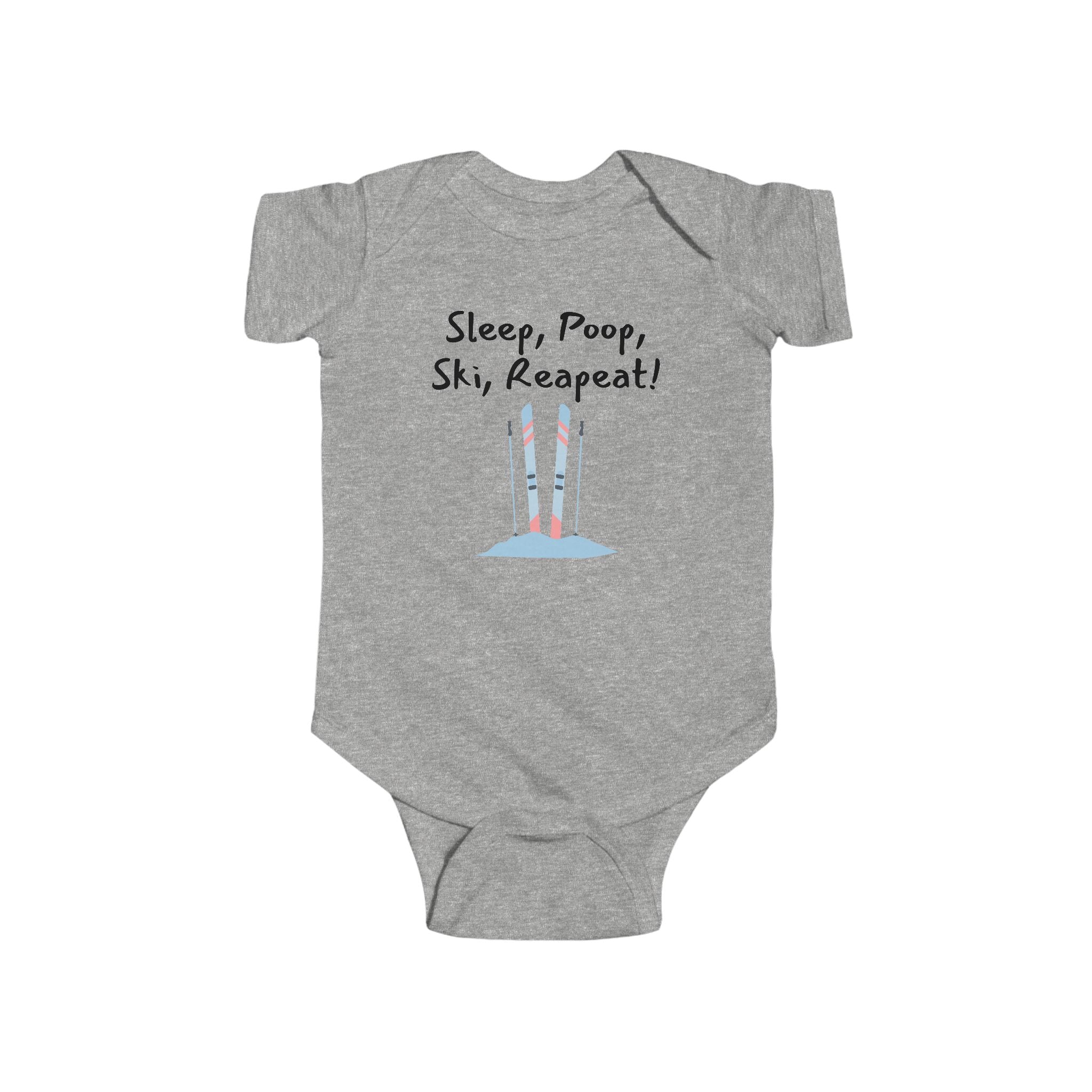 Sleep, Poop, Ski, Repeat - Ski baby bodysuit