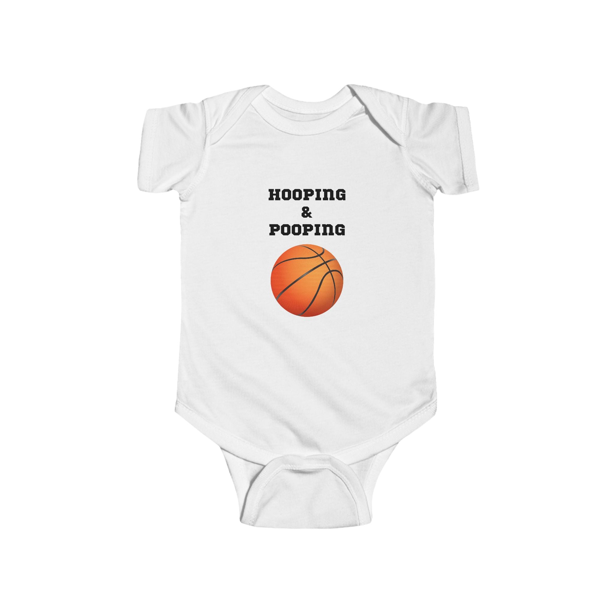 Hooping & Pooping - Basketball baby bodysuit