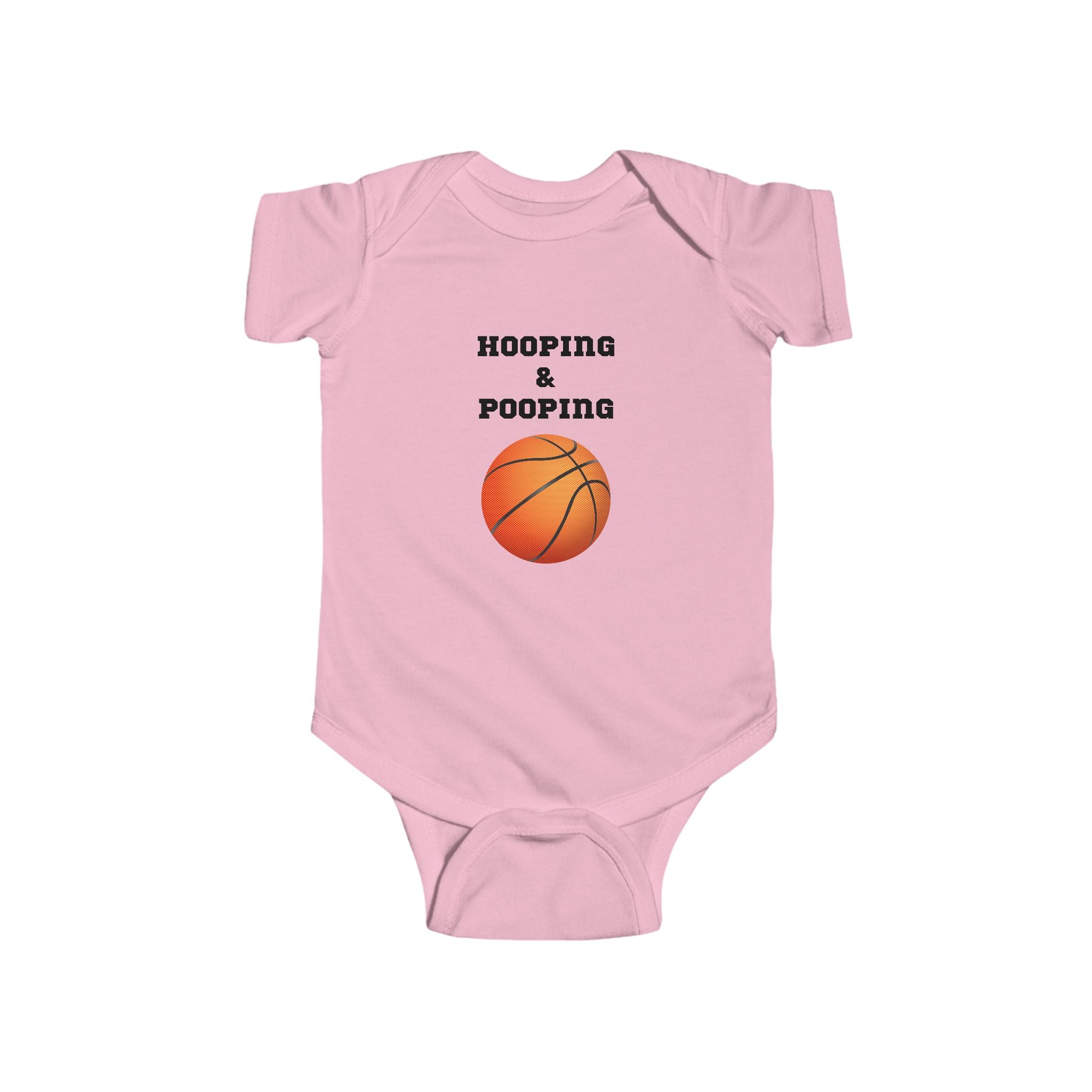 Hooping & Pooping - Basketball baby bodysuit