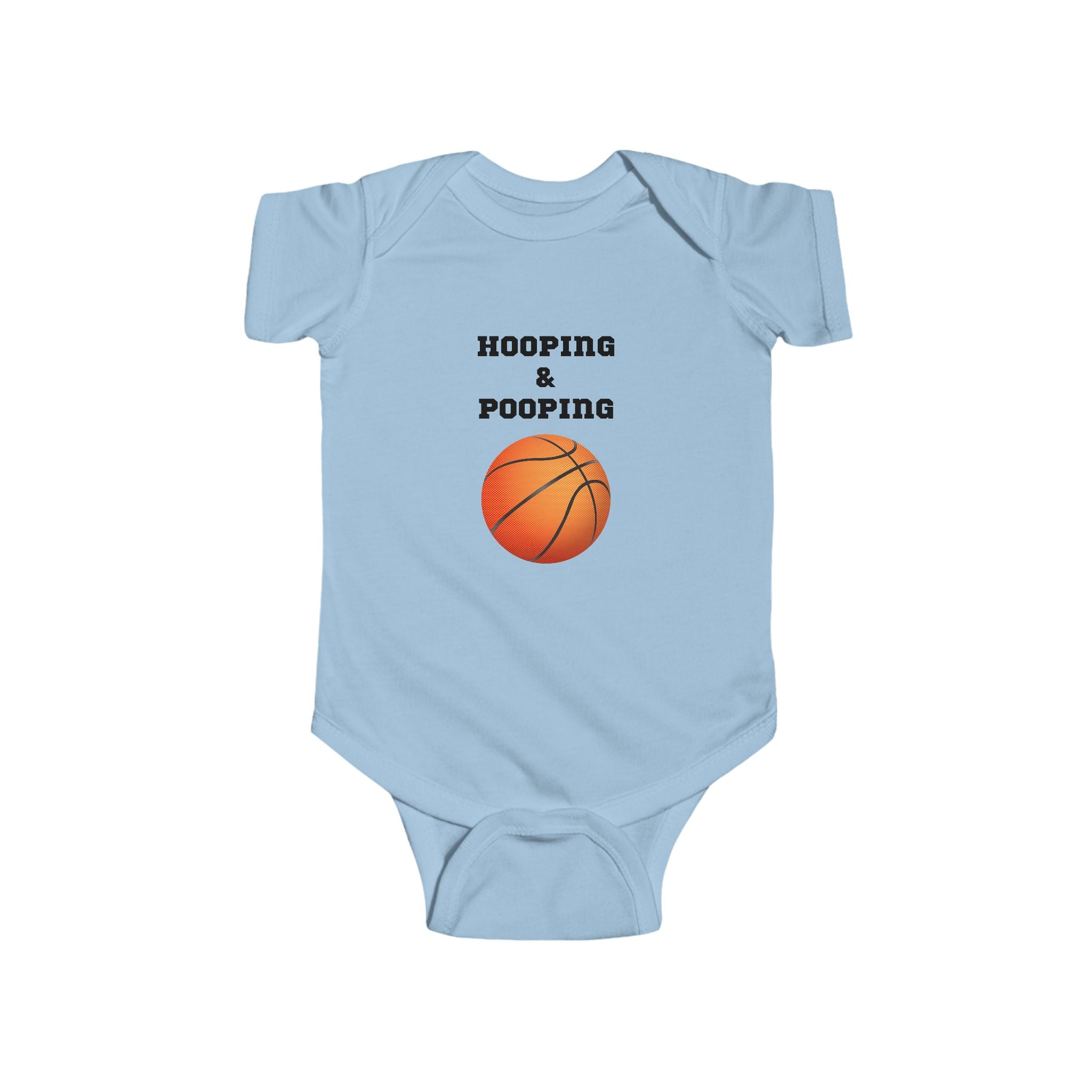 Hooping & Pooping - Basketball baby bodysuit