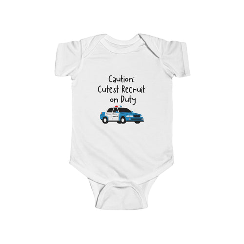 Caution: Cutest Recruit on Duty - police baby bodysuit