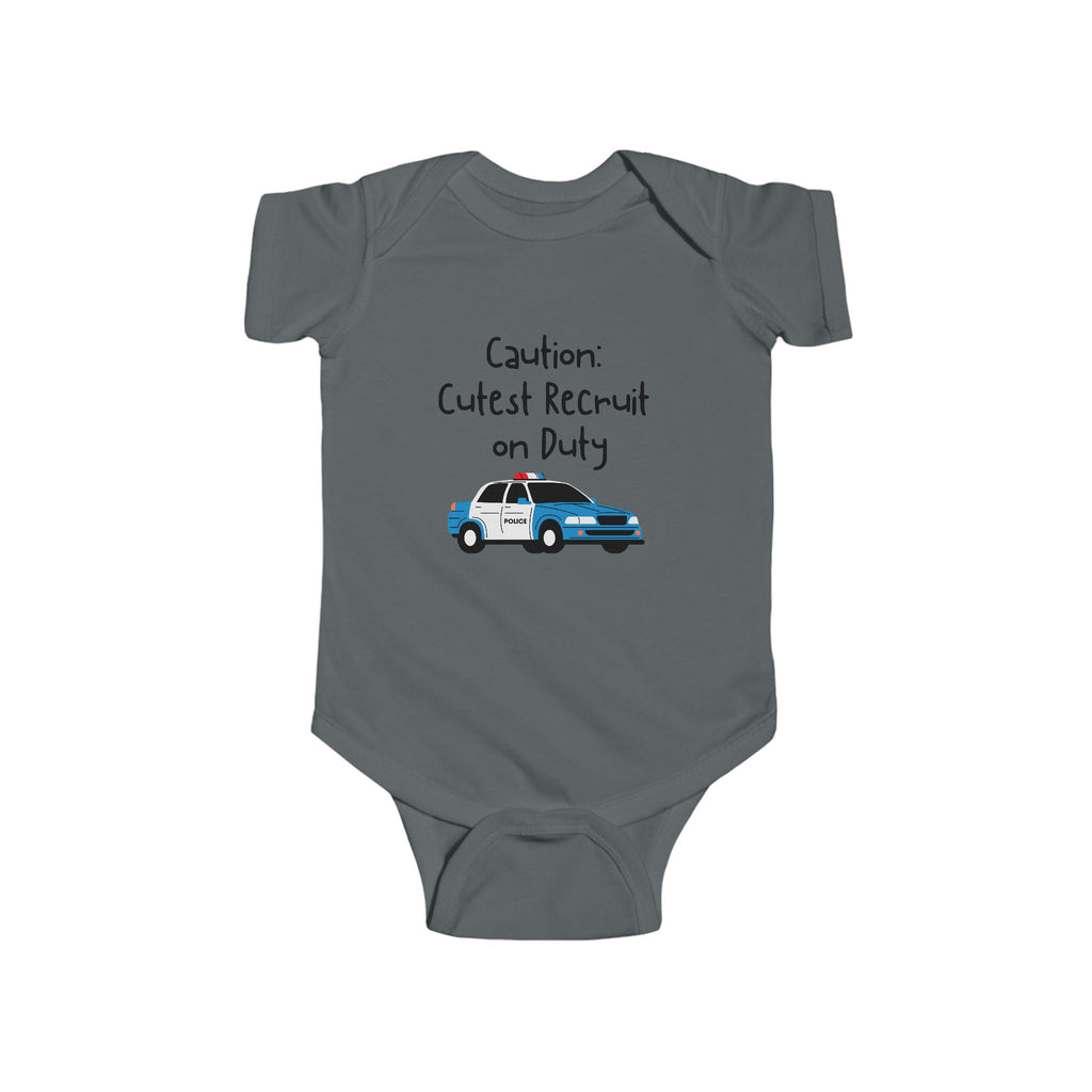 Caution: Cutest Recruit on Duty - police baby bodysuit
