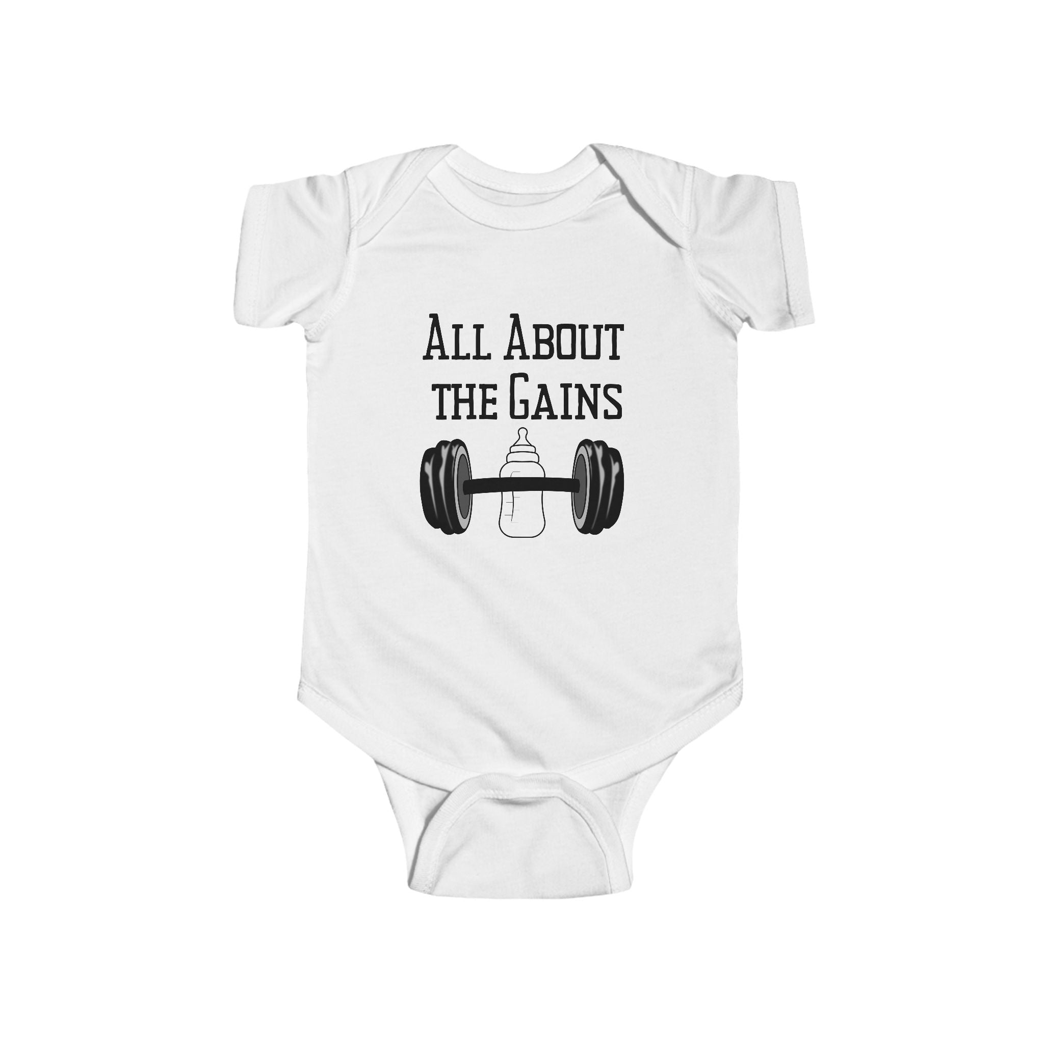 All About the Gains - Gym baby bodysuit