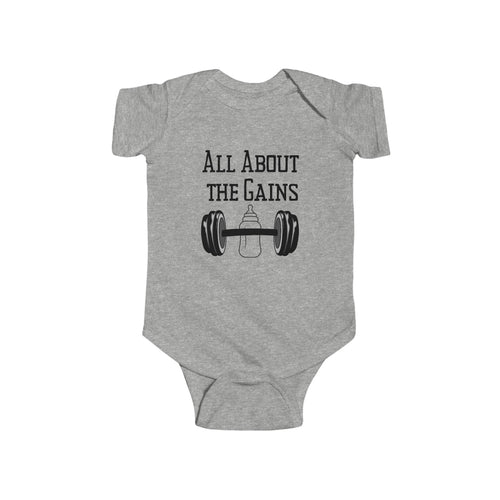 All About the Gains - Gym baby bodysuit