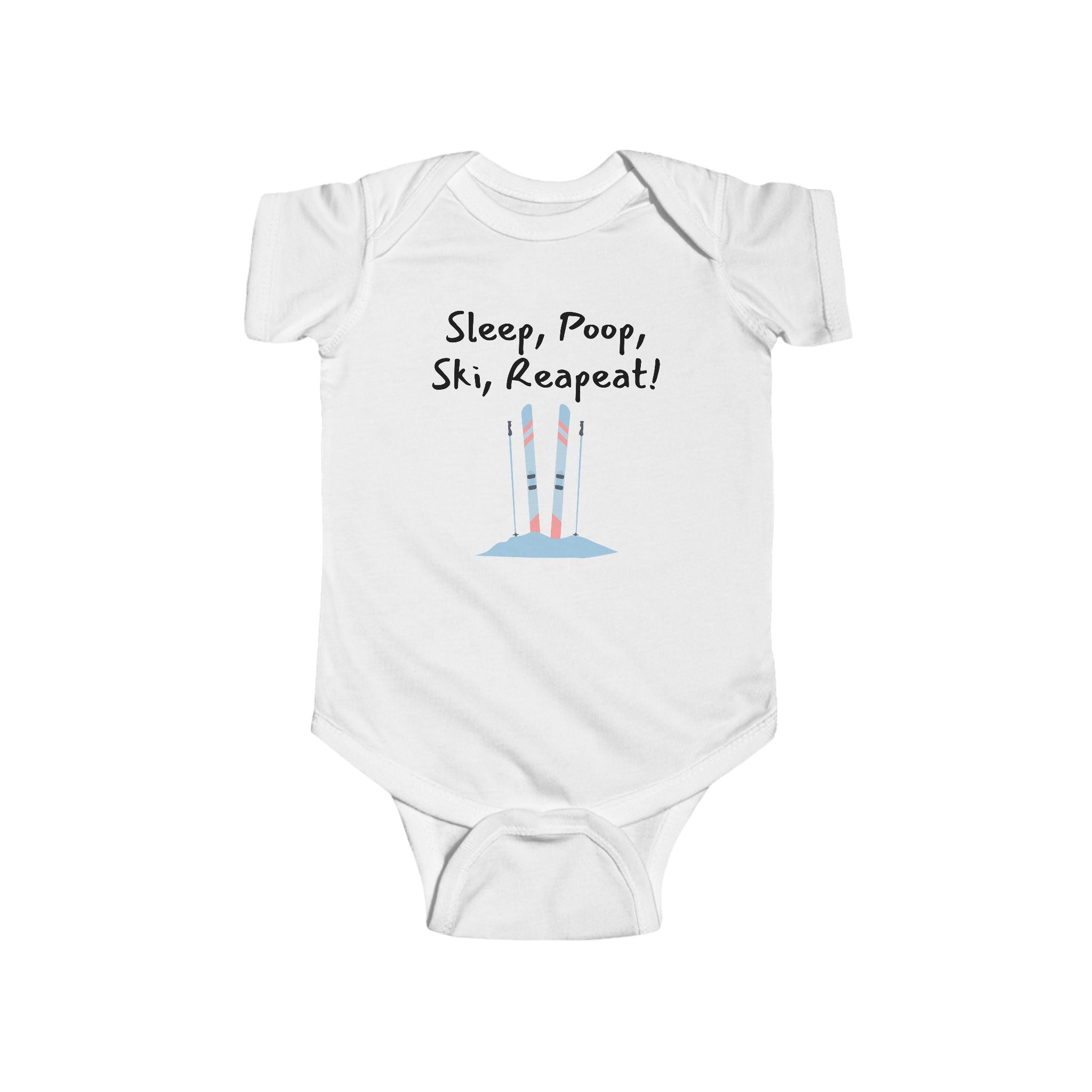Sleep, Poop, Ski, Repeat - Ski baby bodysuit