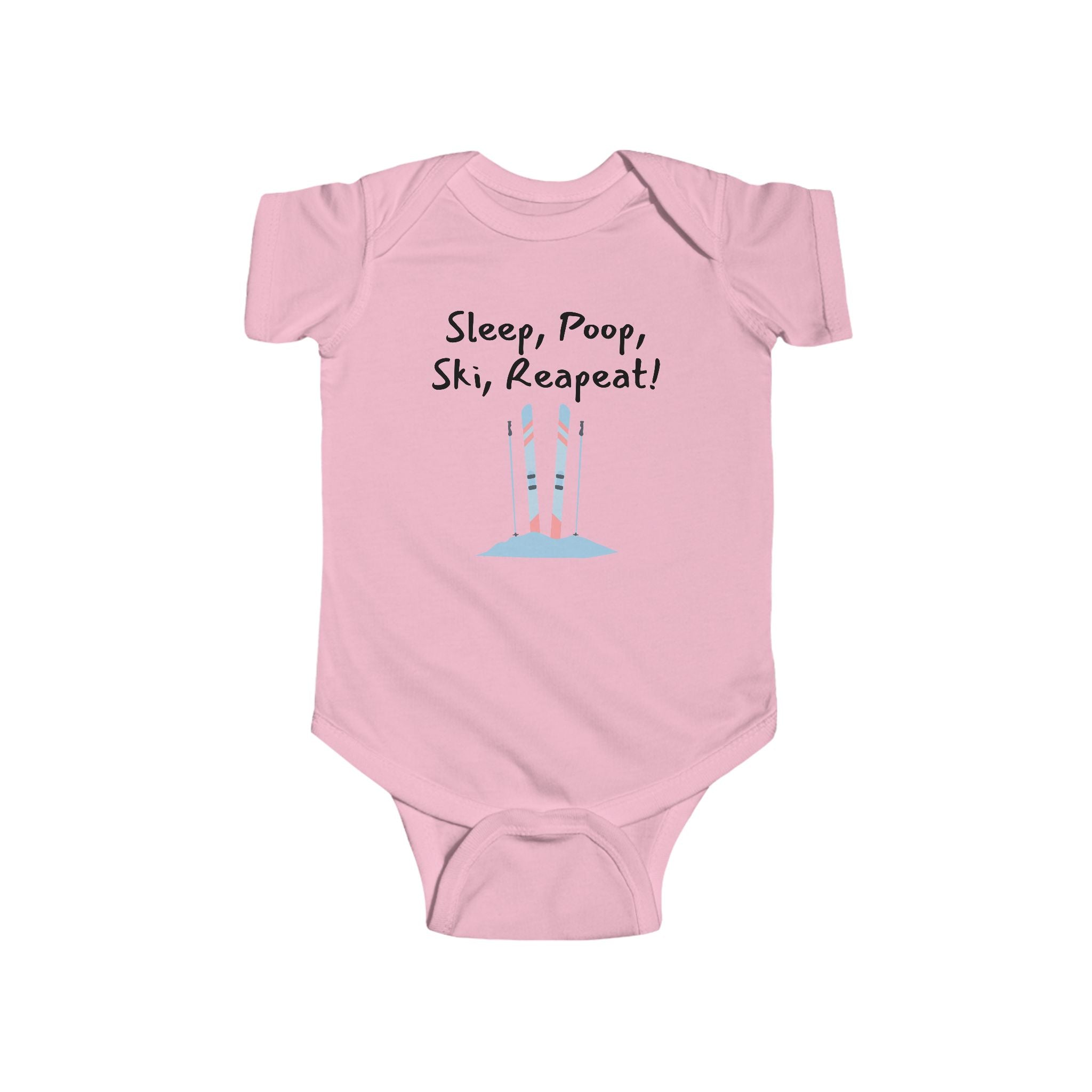 Sleep, Poop, Ski, Repeat - Ski baby bodysuit