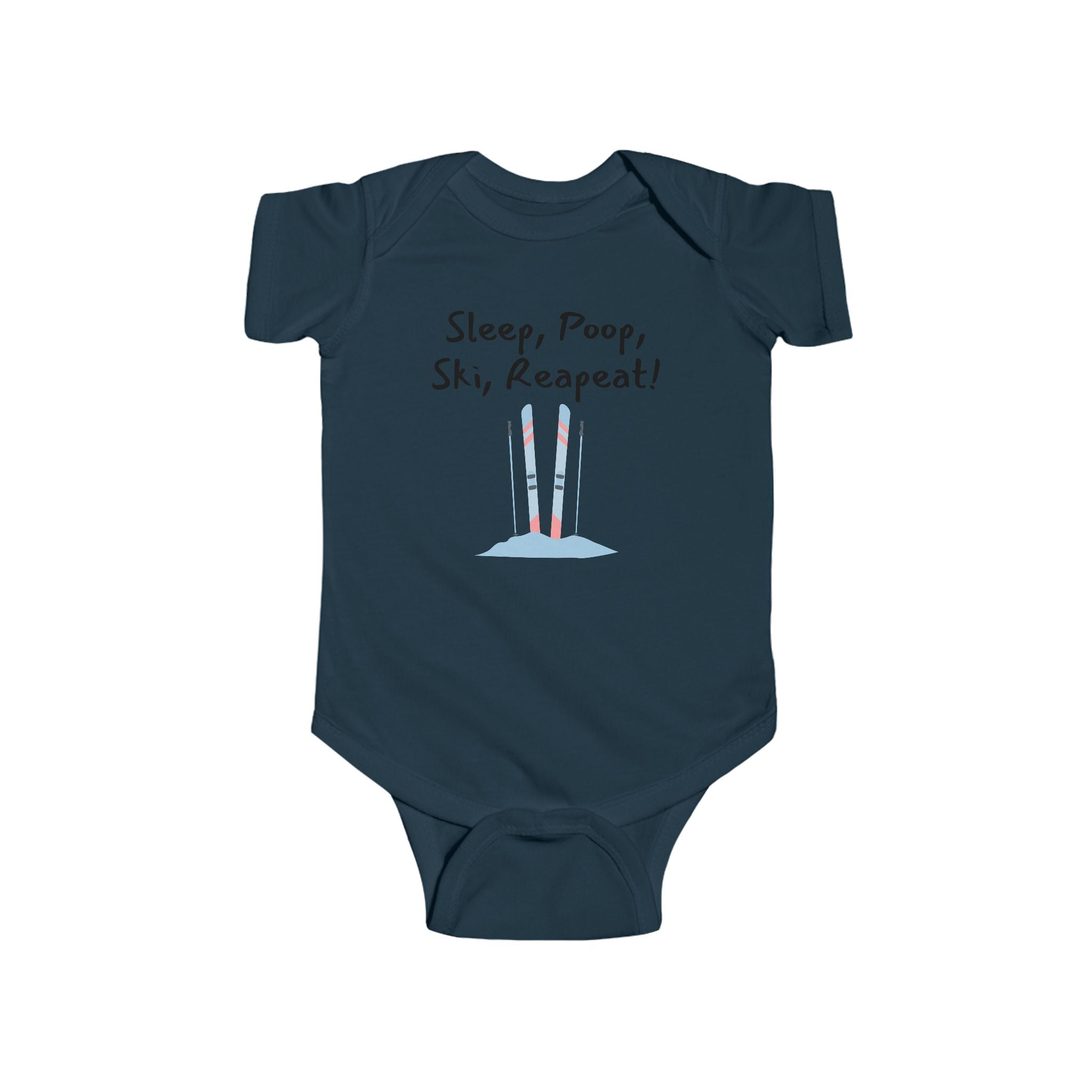 Sleep, Poop, Ski, Repeat - Ski baby bodysuit