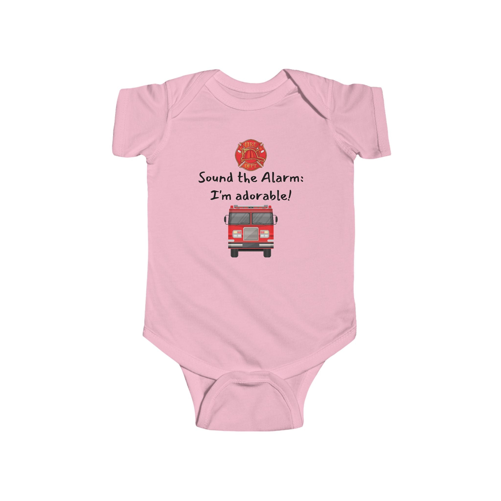 Sound the Alarm, I'm Adorable - Fireman baby bodysuit