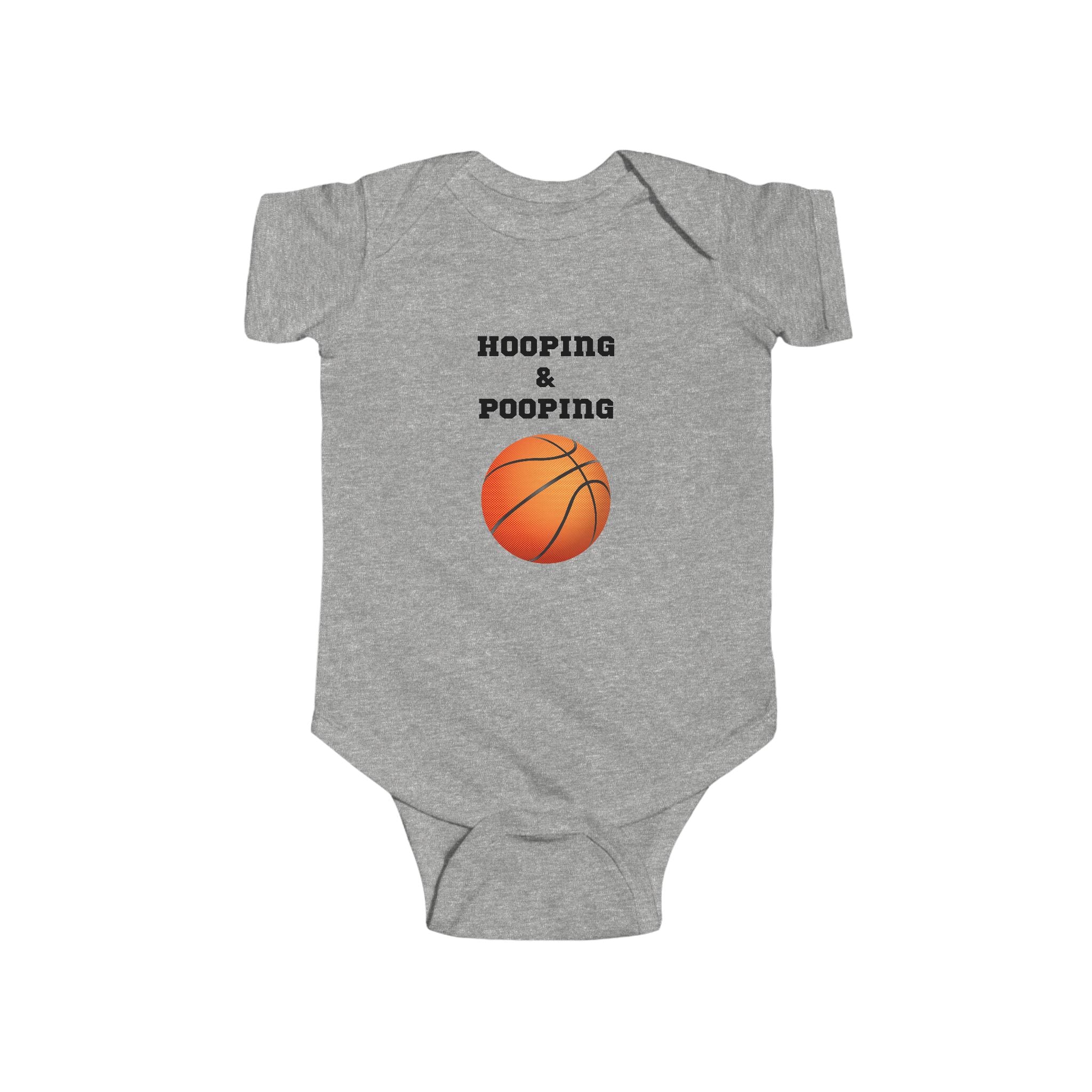 Hooping & Pooping - Basketball baby bodysuit